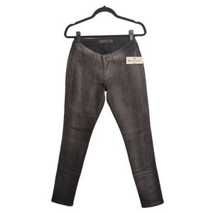 POETIC JUSTICE Silver Shimmer Nikki Skinny Black Jeans 27/32 NWT